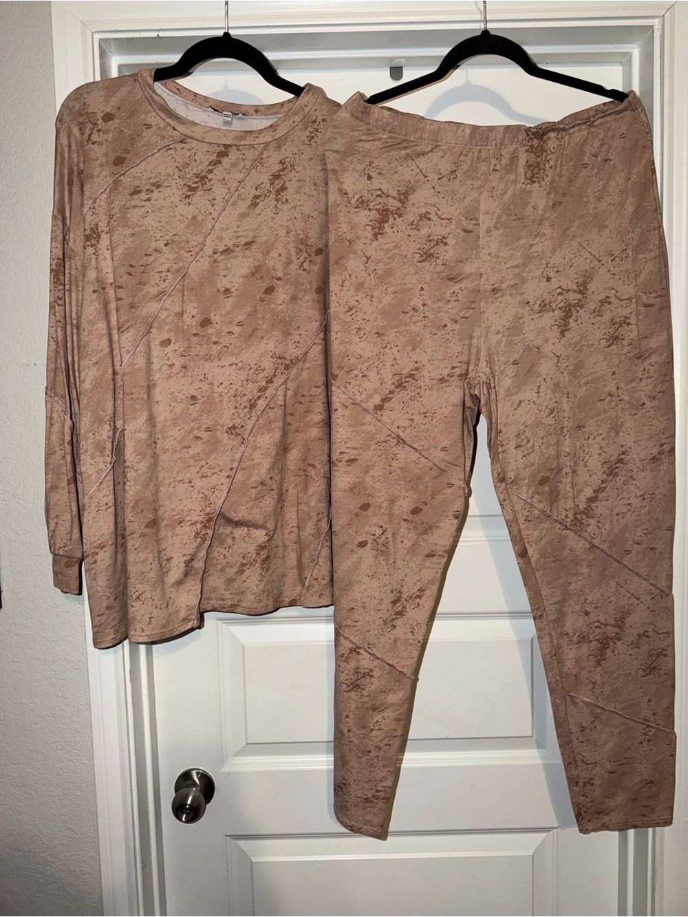 Fashion Nova Taupe Crushed Velvet Two-Piece Set